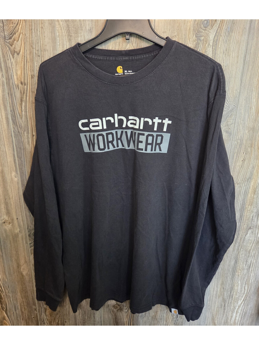 Carhartt Workwear 104431 001 Original Fit Size XL Tall L/S Spellout Logo T-Shirt